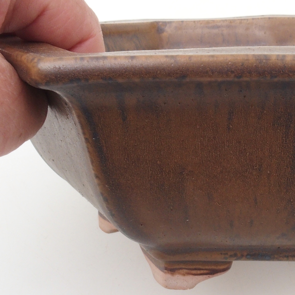 Bonsai miska H05 – 19 x 21,5 x 7 cm. - hnedá