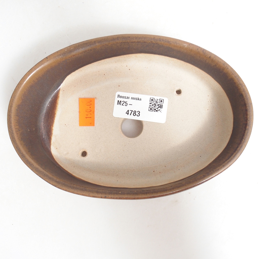 Keramická bonsai miska 16,5 x 11 x 4 cm, farba  hnedá