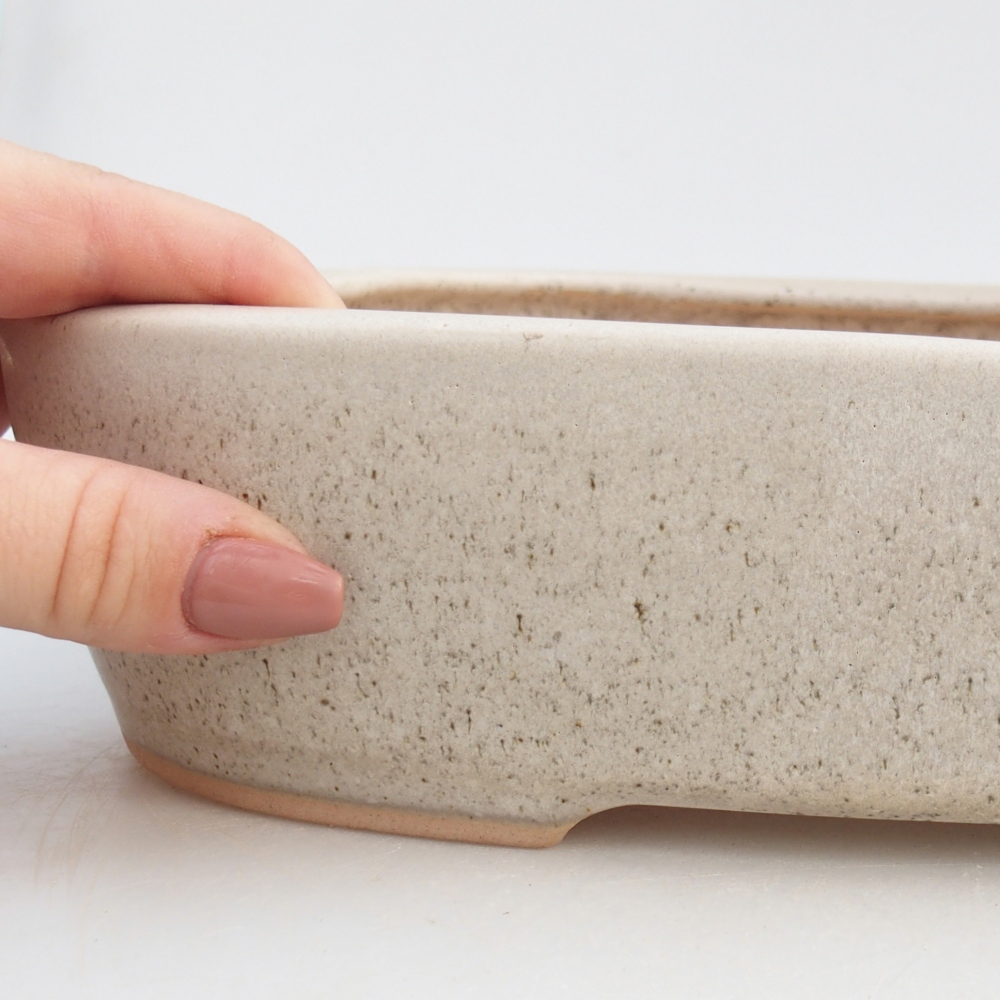 Keramická miska na bonsaje 31,5 x 24 x 6 cm, farba béžová