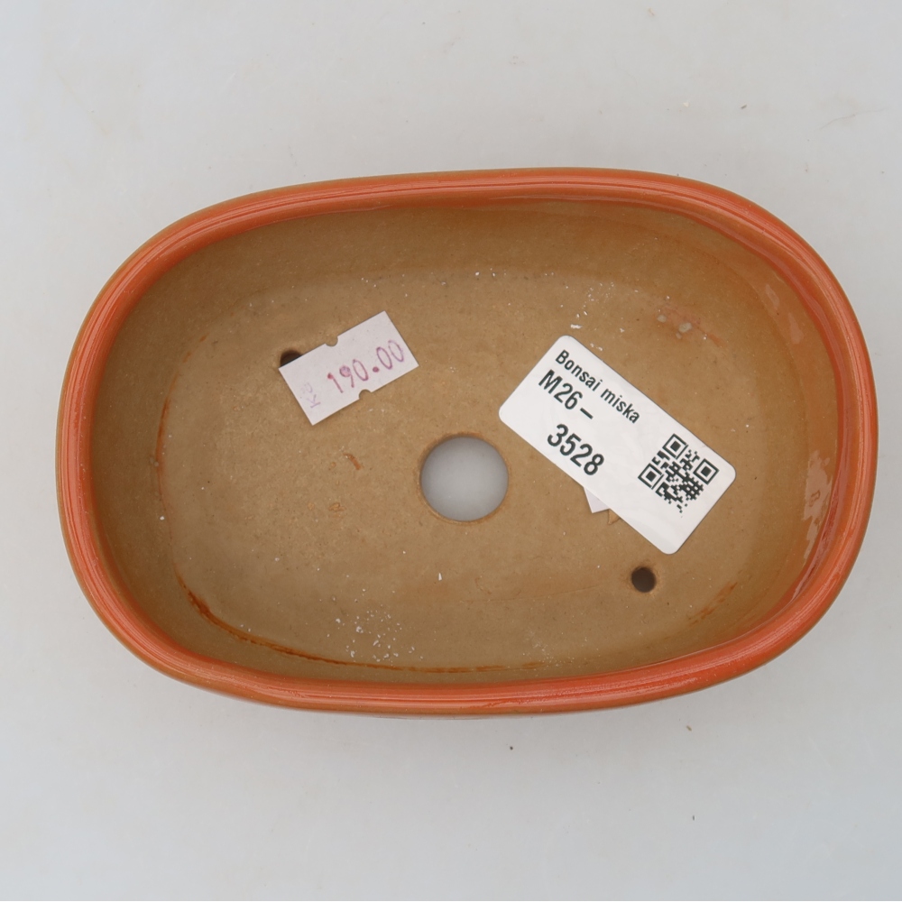 Keramická miska na bonsai 13 x 8,5 x 4 cm, farba: oranžová