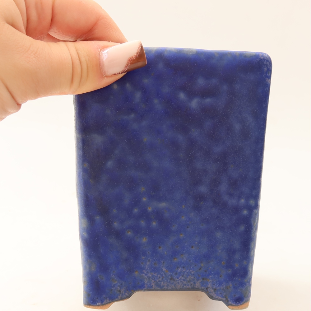 Keramická miska na bonsaje 9 x 9 x 11,5 cm, farba modrá