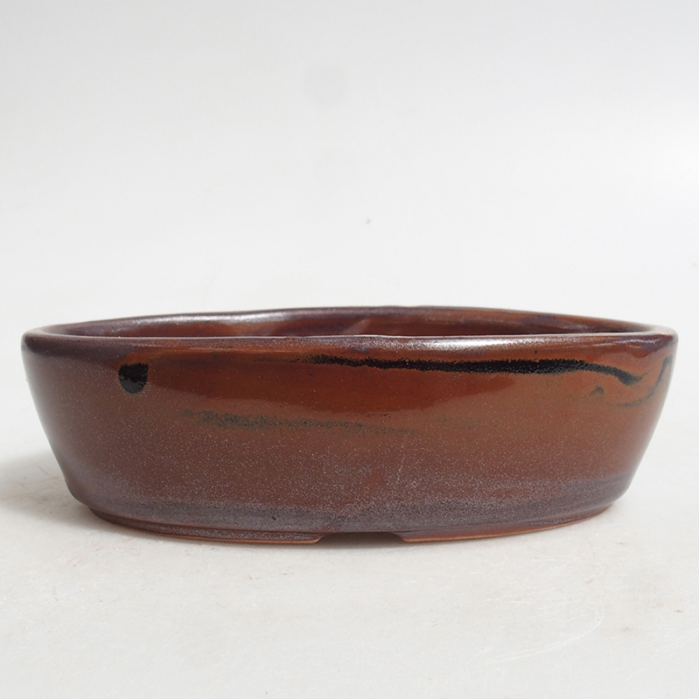 Keramická bonsai miska 15 x 9,5 x 4 cm, farba  hnedá