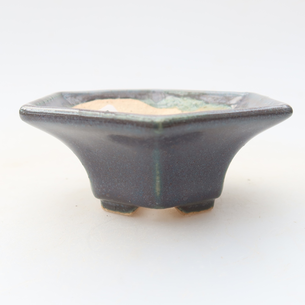 Keramická miska na bonsai 8 x 7 x 3,5 cm, farba sivá