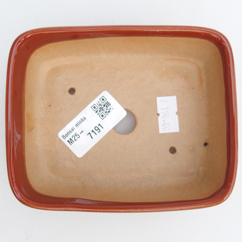 Keramická miska na bonsaje 12 x 10 x 4 cm, hnedá