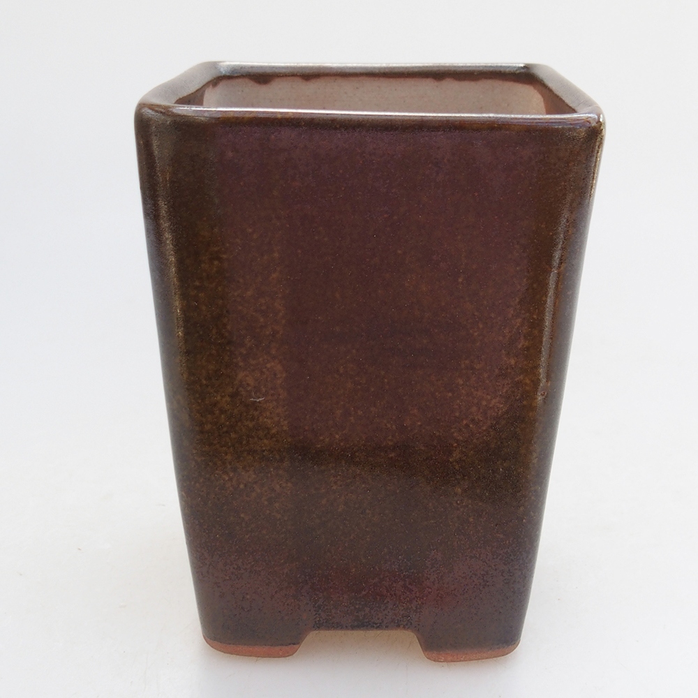 Keramická miska na bonsaje 7 x 7 x 9,5 cm, hnedá