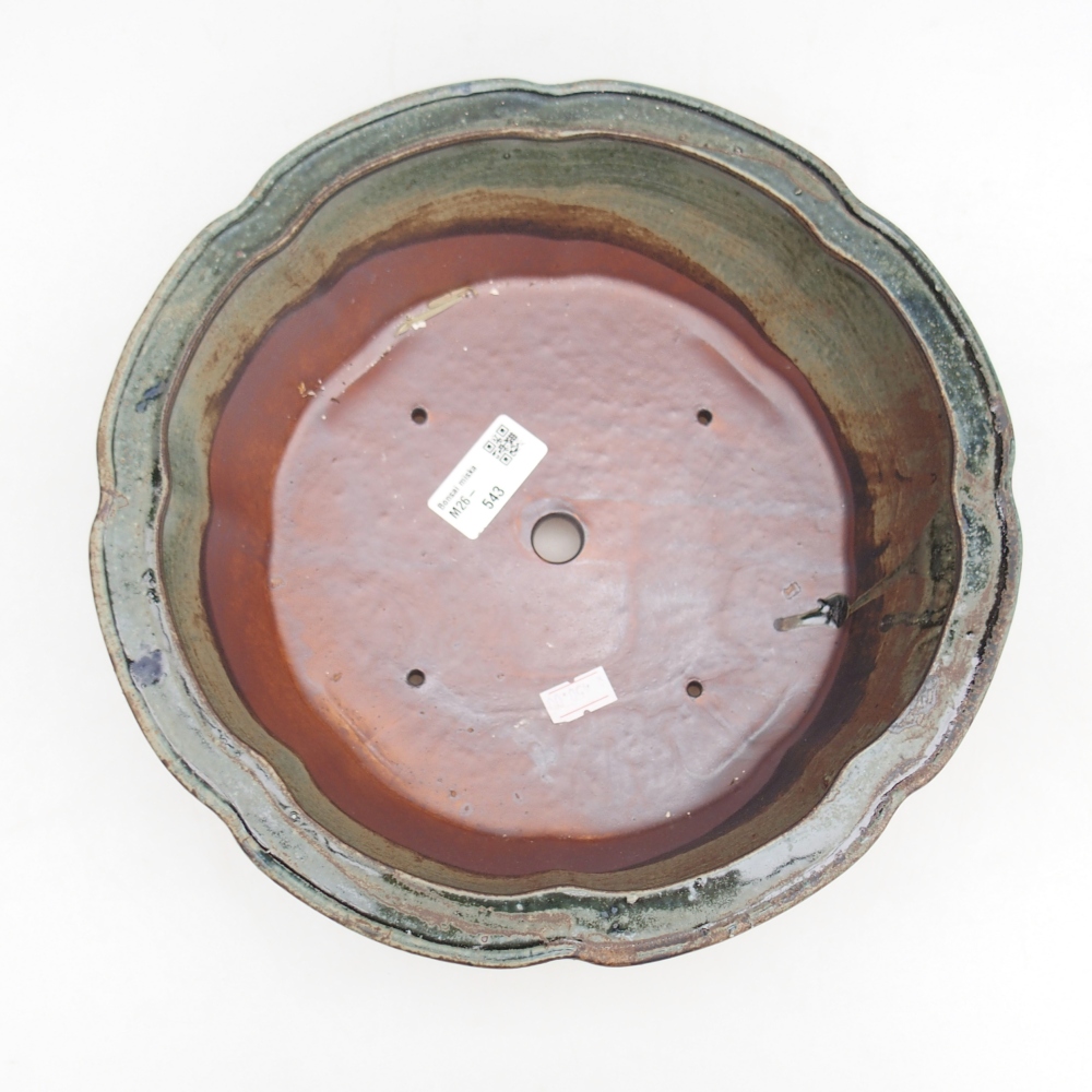 Keramická miska na bonsaje 26,5 x 26,5 x 8,5 cm, zelená