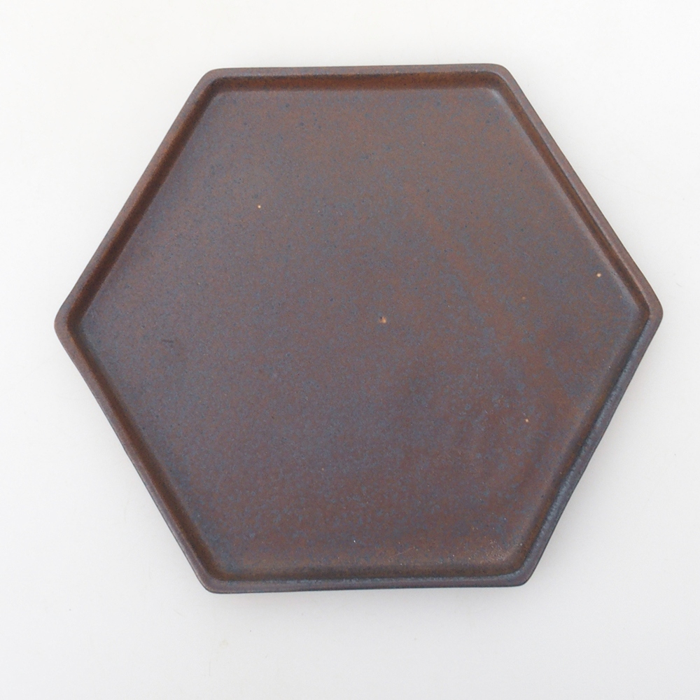 Keramická podmiska H53 -18,5 x 17 x 1 cm - hnedá