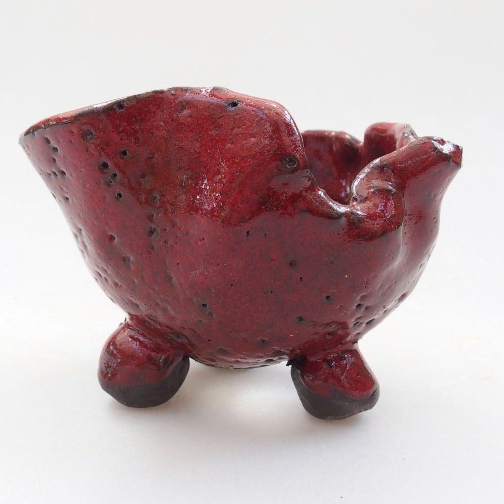 Keramická Škrupina 7,5 x 7,5 x 6 cm , farba červená