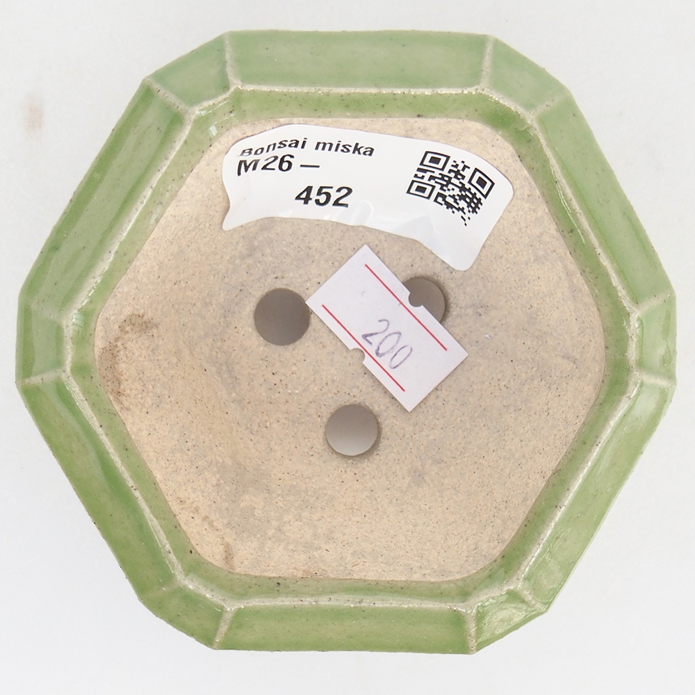 Keramická miska na bonsaje 8,5 x 8 x 4 cm, zelená