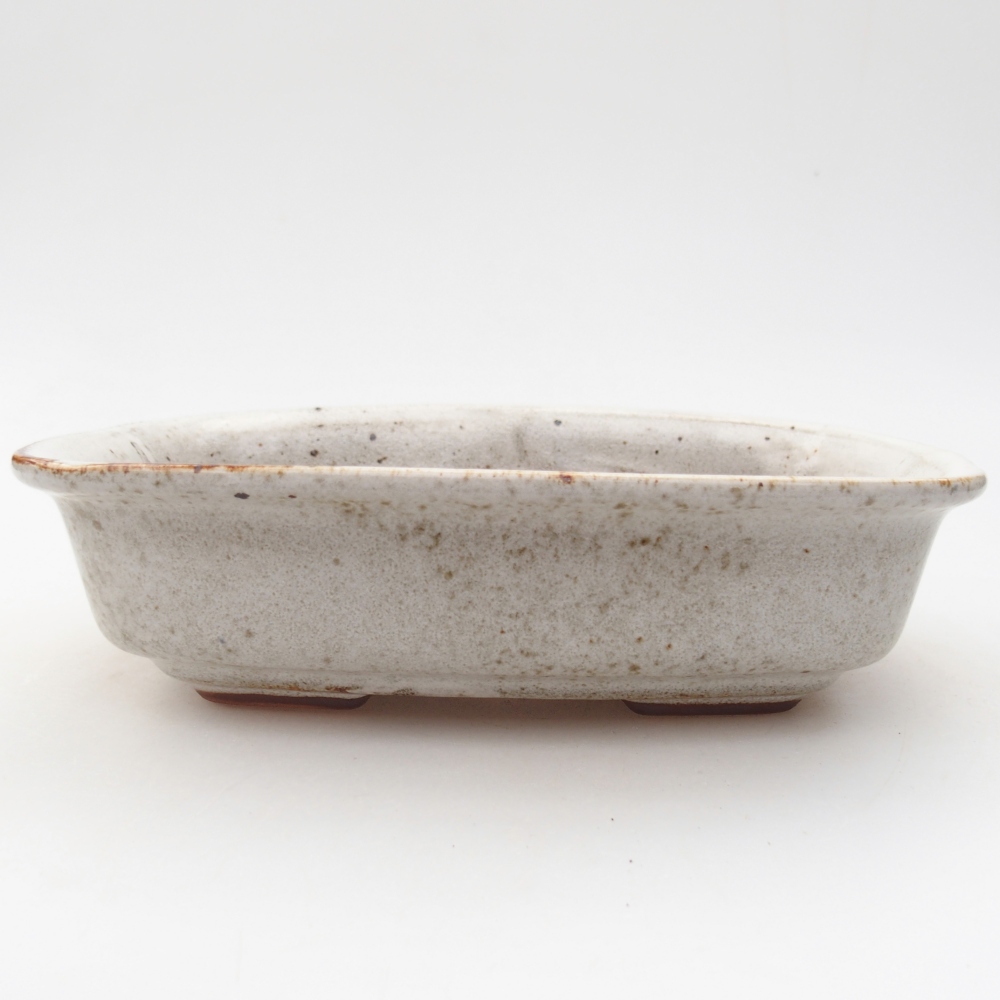 Keramická miska na bonsaje 18,5 x 13,5 x 5 cm, farba biela
