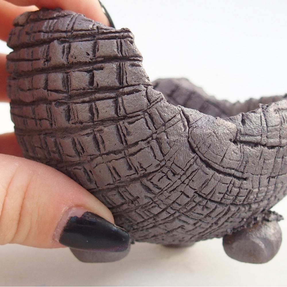 Keramická mušľa 8 x 8 x 6,5 cm , kovová farba