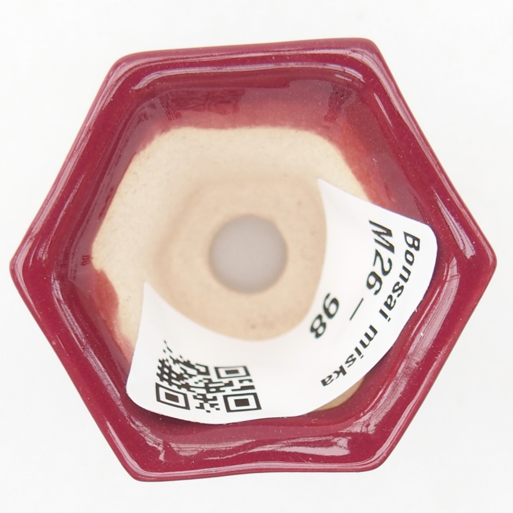 Mini bonsajová miska 4 x 4 x 3,5 cm, bordová