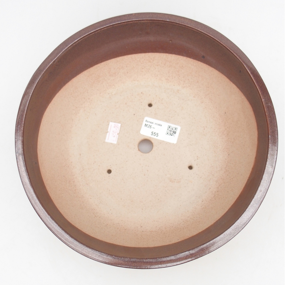 Keramická miska na bonsaje 24,5 x 24,5 x 7,5 cm, hnedá