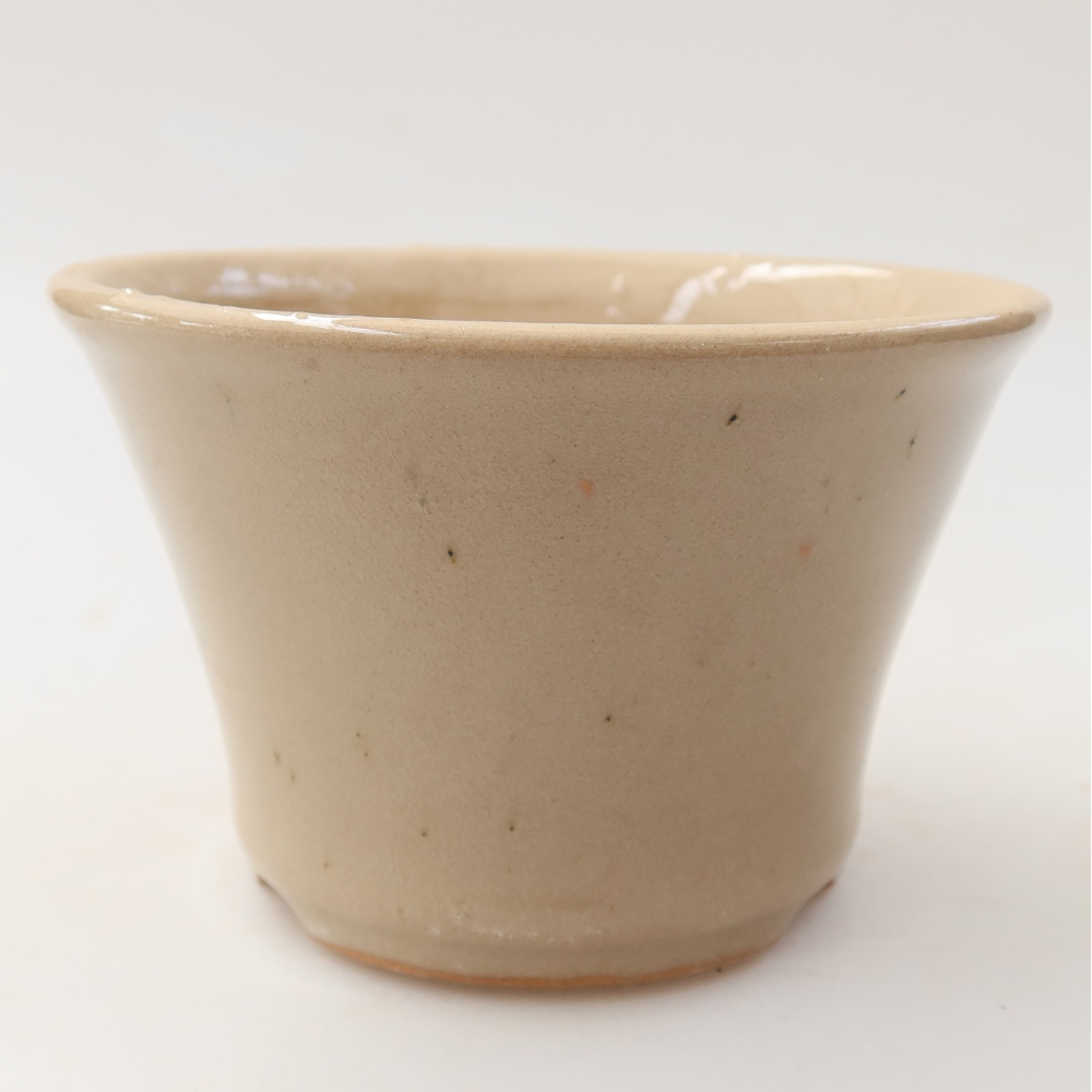 Keramická miska na bonsaje 11 x 11 x 7 cm, farba béžová