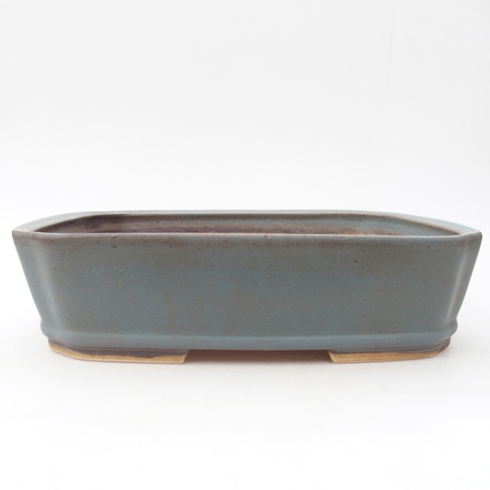 Keramická miska na bonsaje 25 x 21,5 x 6,5 cm, farba modrá