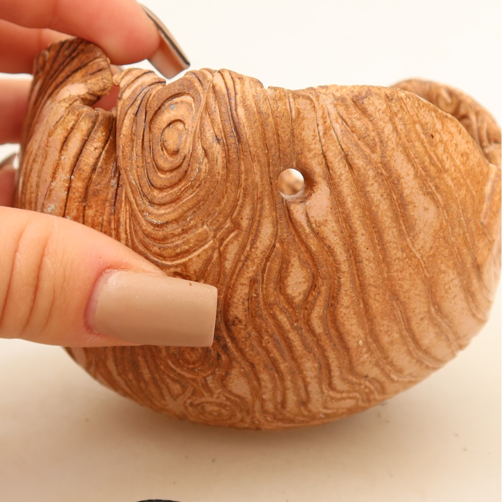 Keramická škrupina na kokedamu 9,5 x 9 x 8 cm, farba ružová