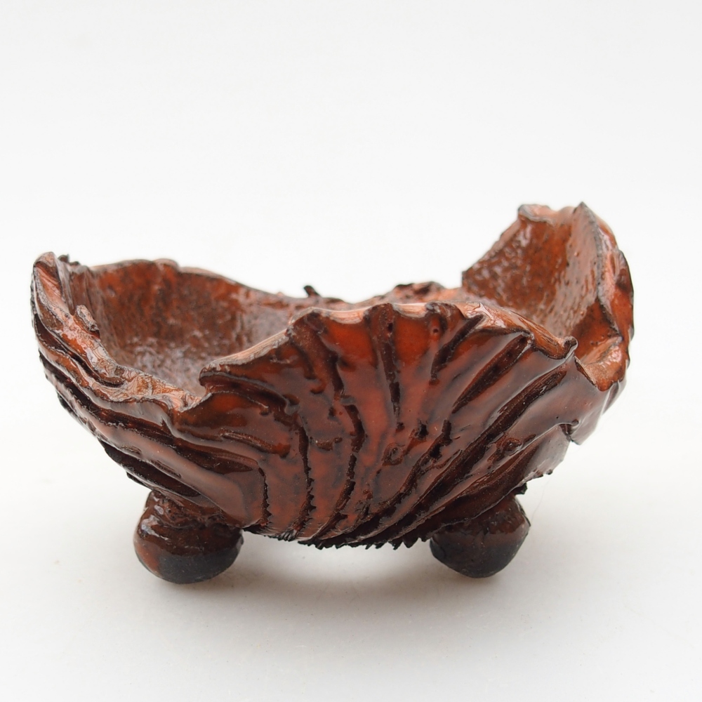 Keramická mušľa 8,5 x 8,5 x 5 cm, farba oranžová