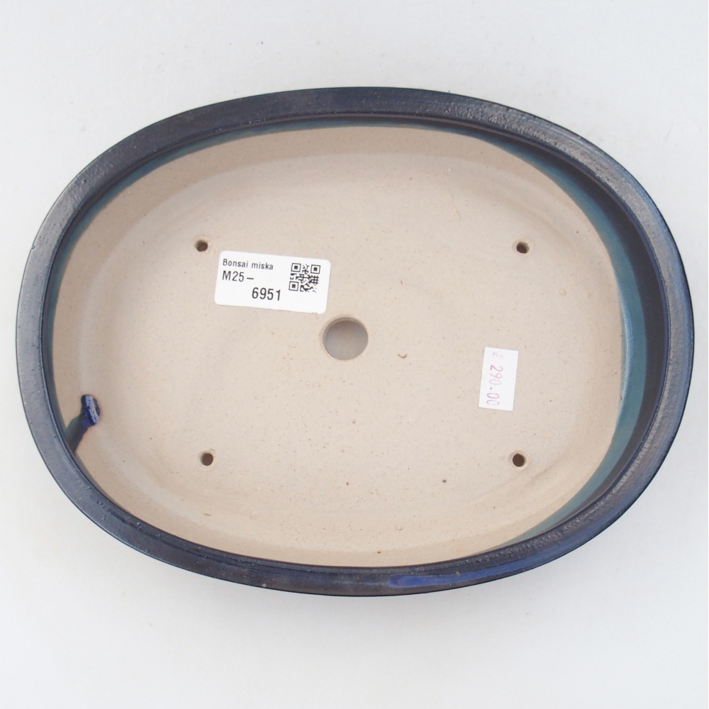 Keramická bonsajová miska 22 x 16,5 x 4,5 cm, farba modrá