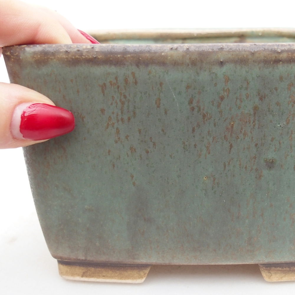 Keramická miska na bonsaje 12,5 x 12,5 x 8 cm, zelená