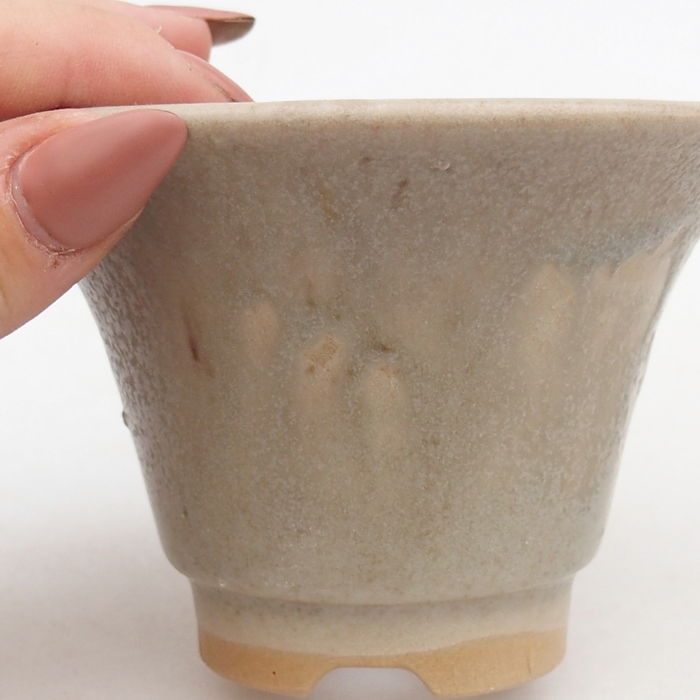 Keramická miska na bonsaje 10,5 x 10,5 x 7 cm, sivá