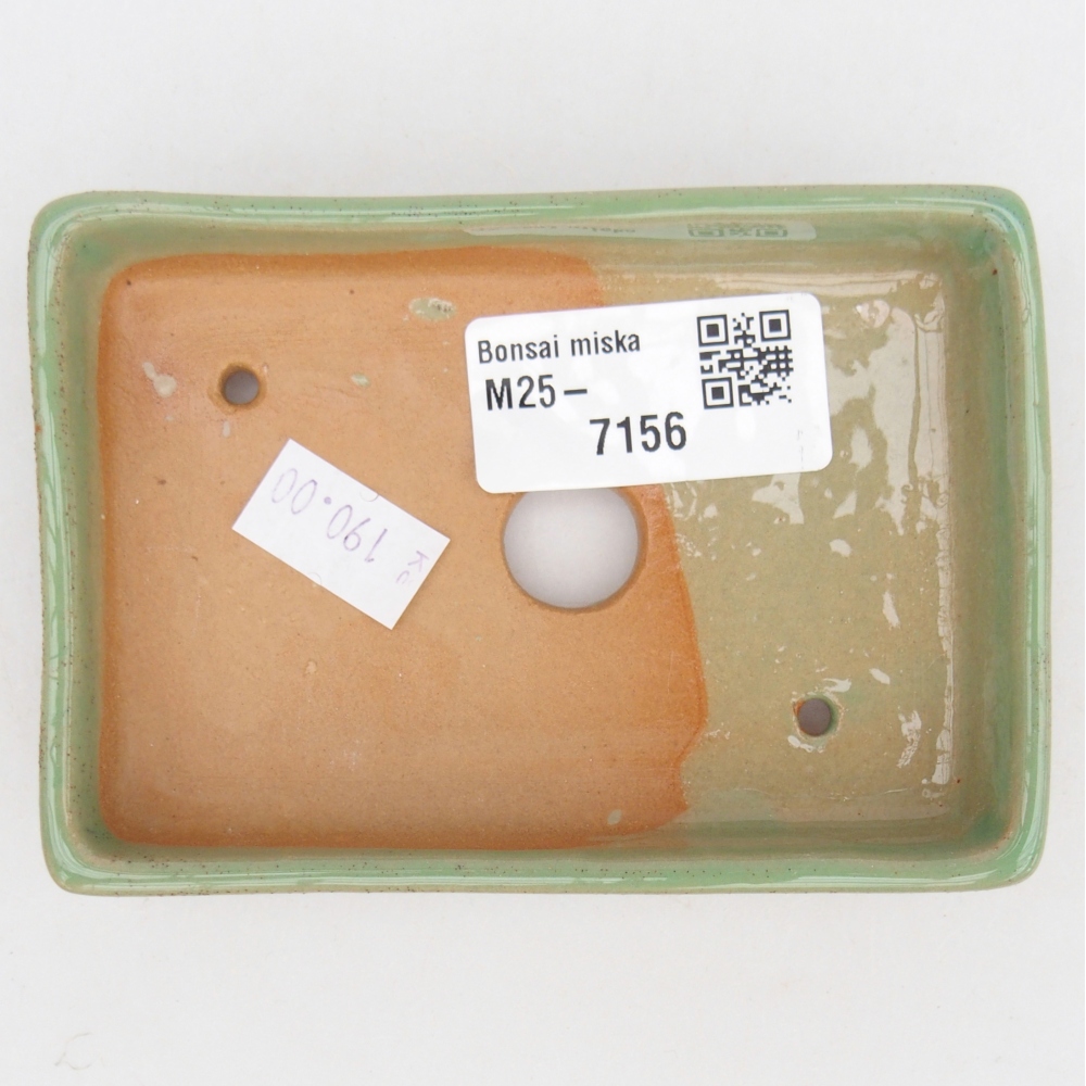 Keramická miska na bonsaje 10,5 x 7 x 2 cm, zelená