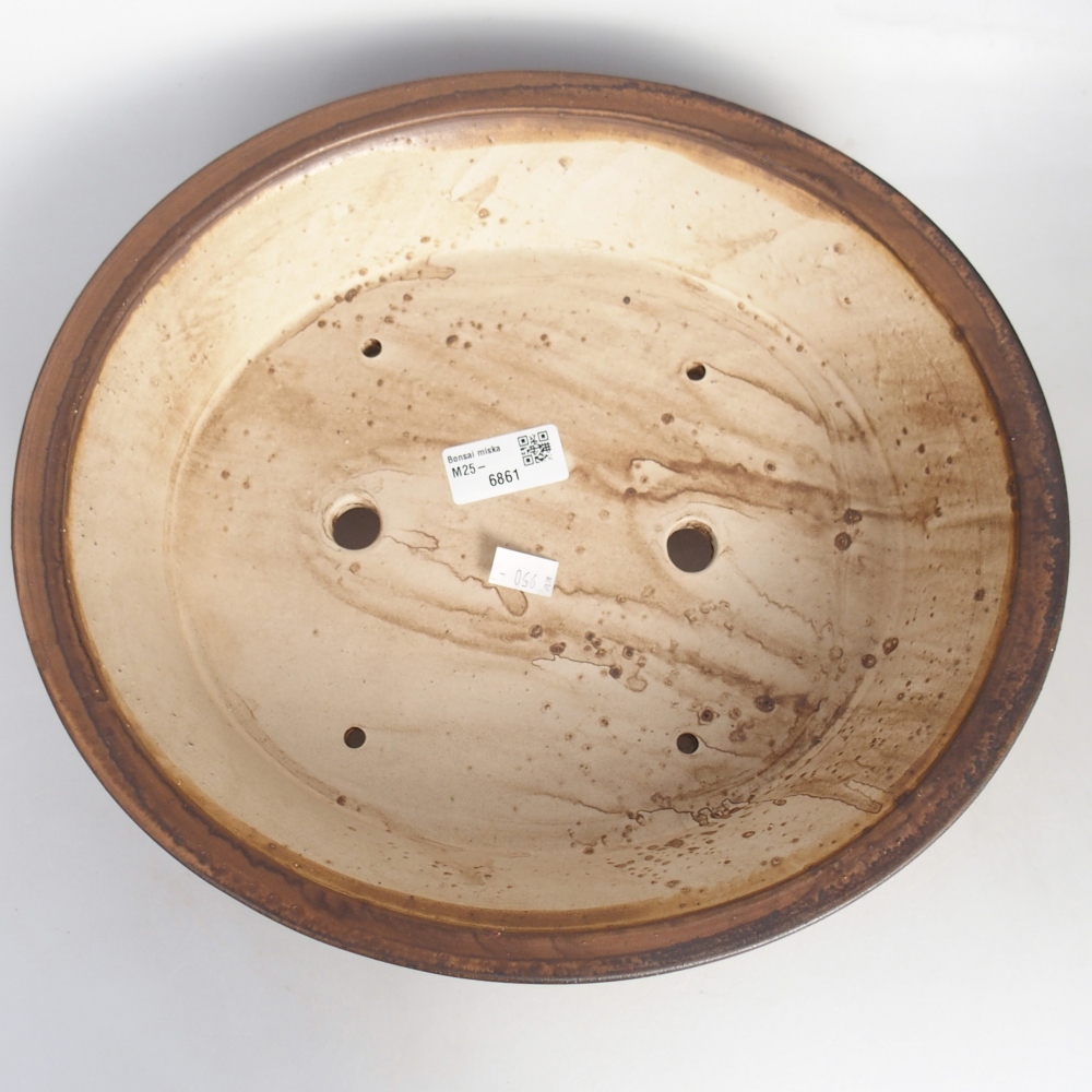 Keramická miska na bonsaje 32 x 29 x 7 cm, hnedá