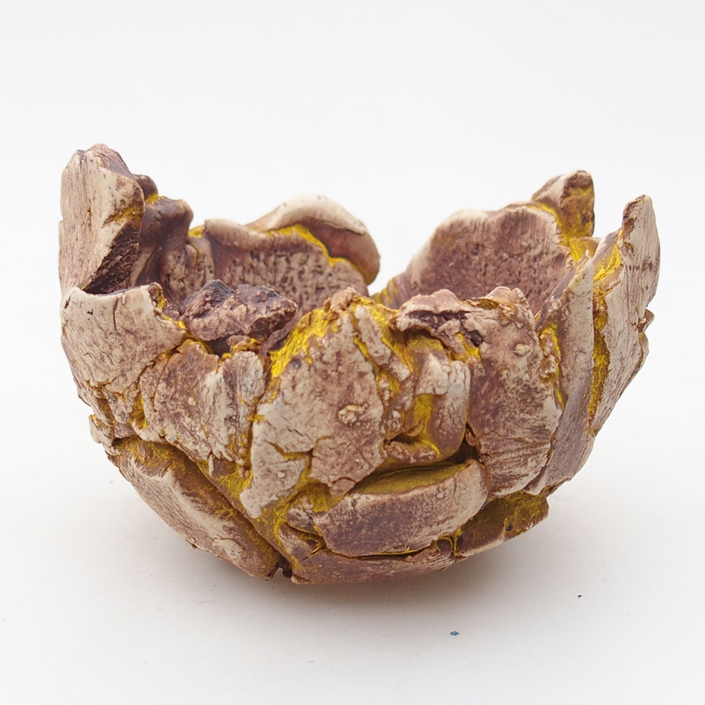 Keramická mušľa 9,5 x 9 x 7 cm , farba žltá