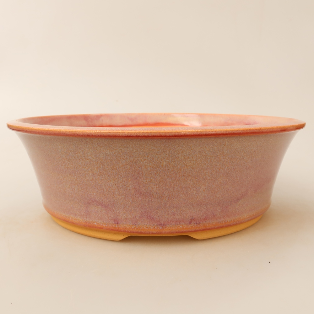 Keramická miska na bonsaje 25 x 25 x 8 cm, farba ružová