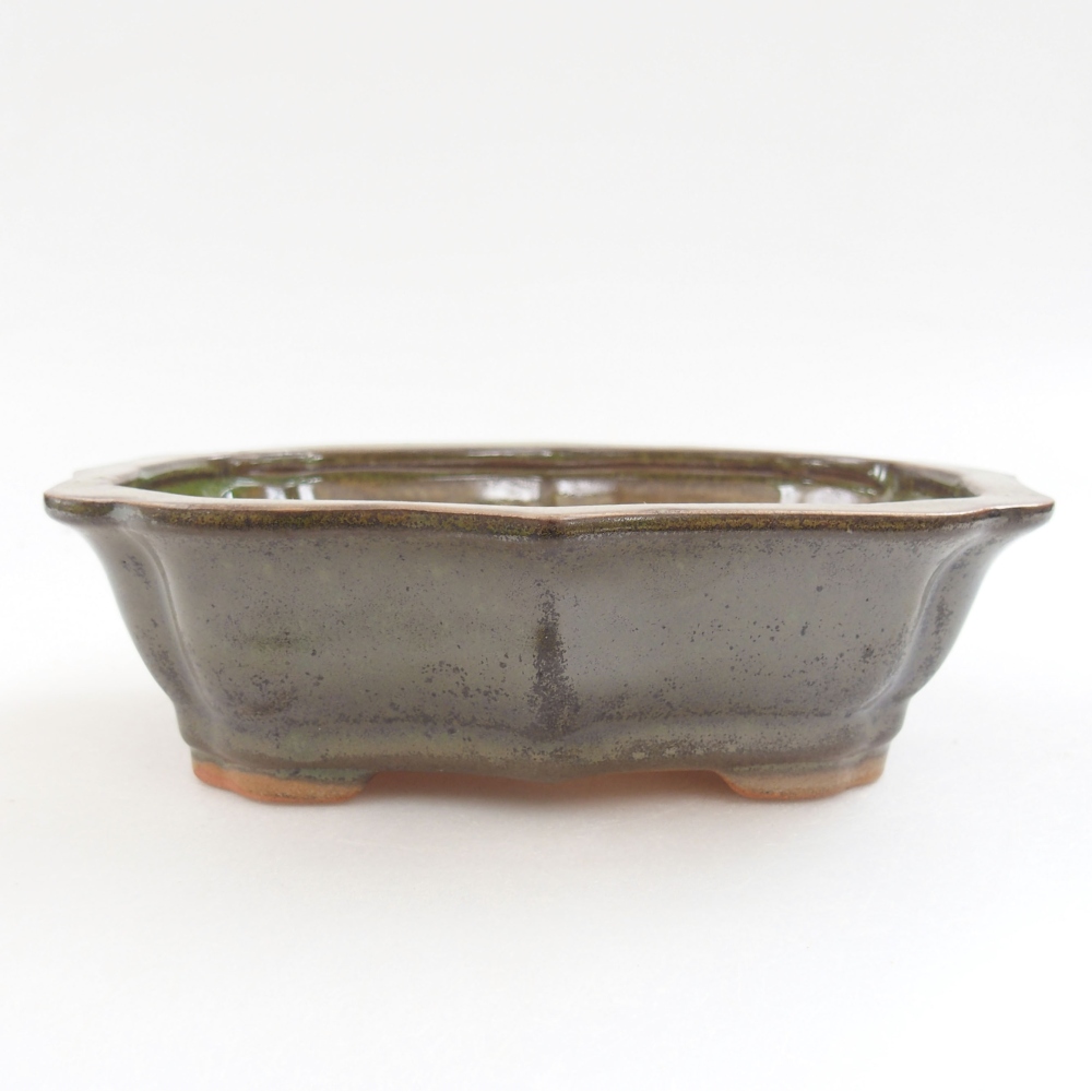 Keramická bonsai miska 15,5 x 11 x 4,5 cm, farba zelená
