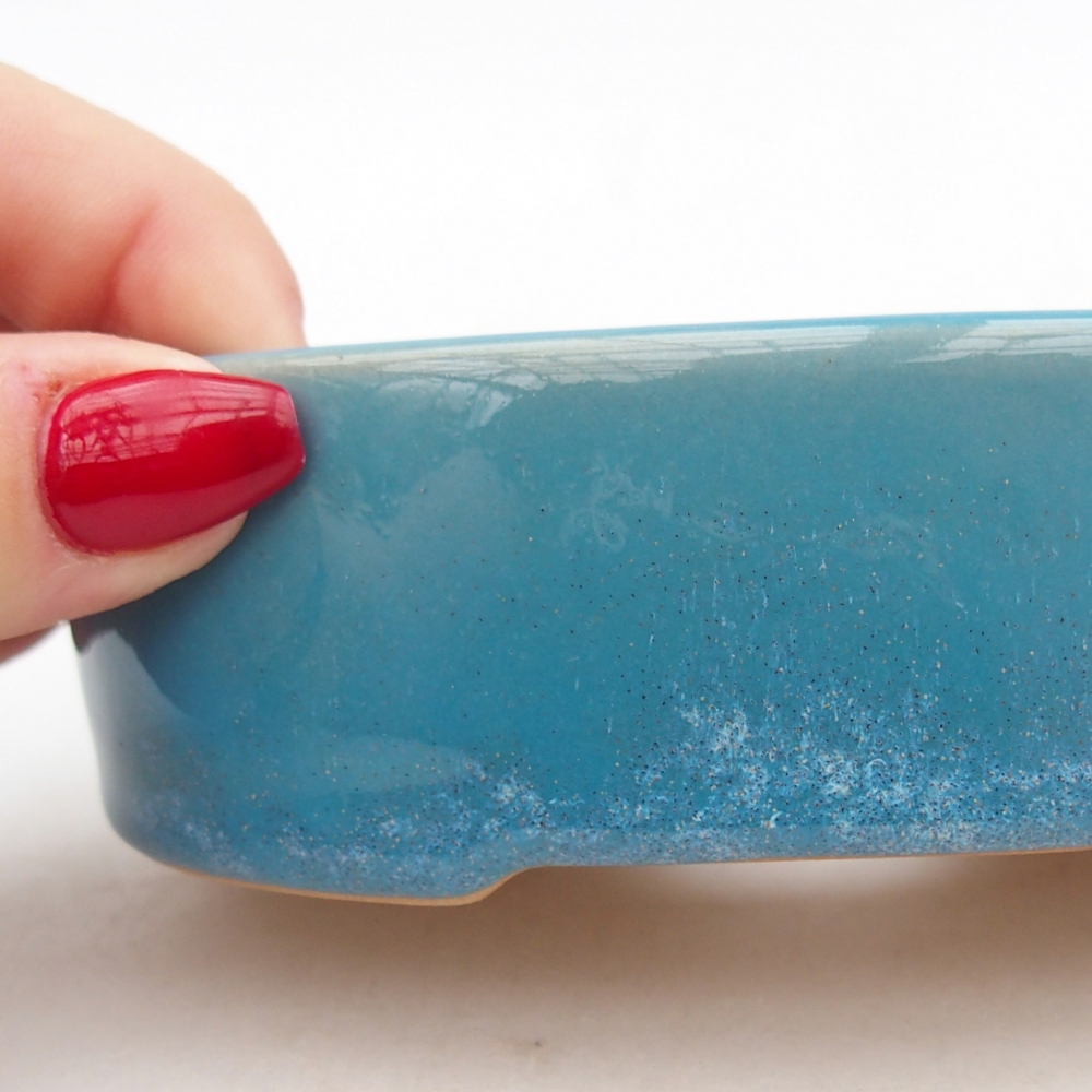 Keramická miska na bonsaje 12,5 x 10 x 3,5 cm, farba modrá