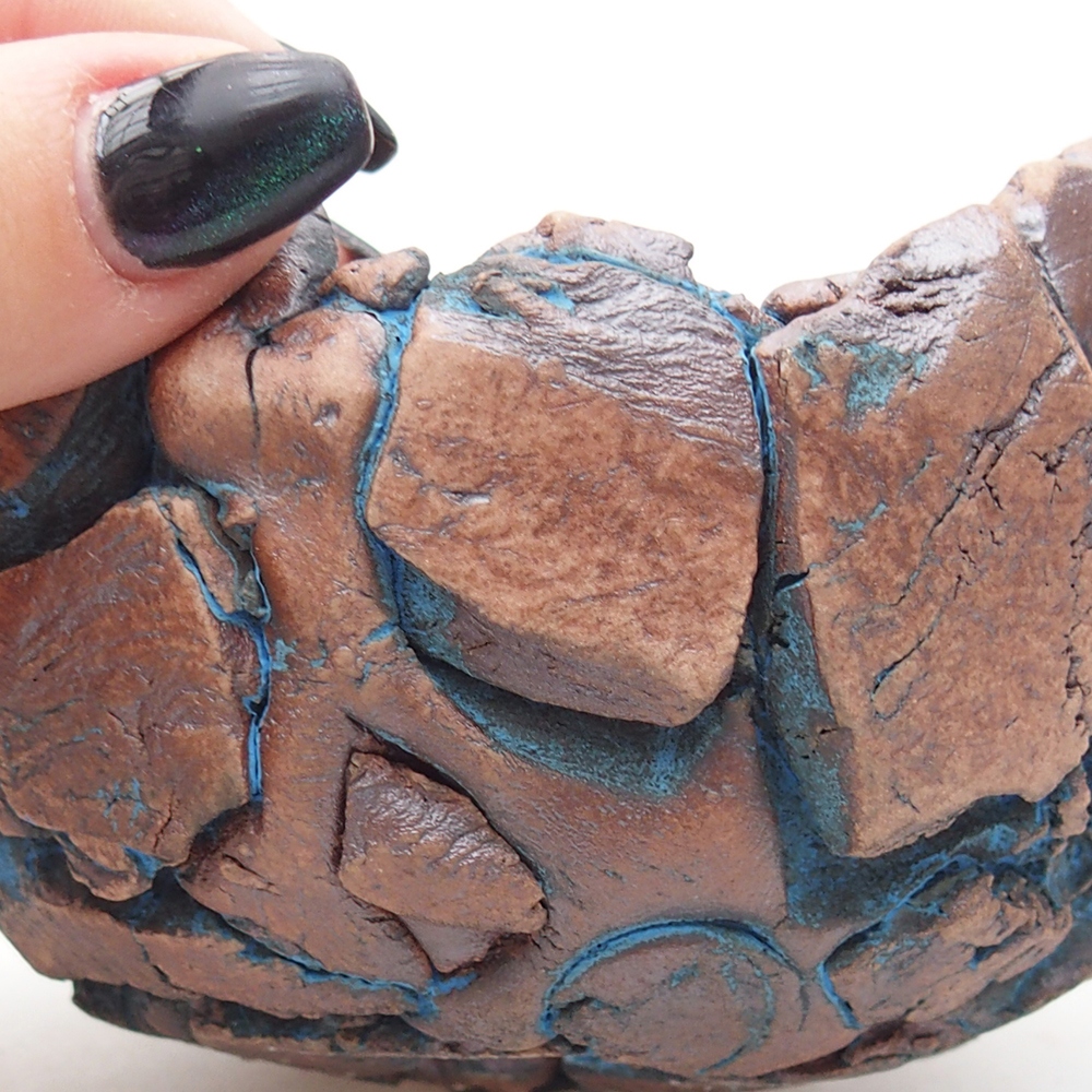 Keramická mušľa 11,5 x 11 x 7,5 cm , farba modrá