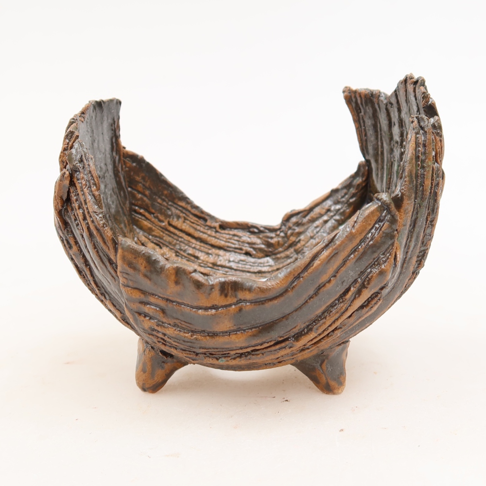 Keramická škrupina  10 x 8 x 9 cm, farba hnedozelená