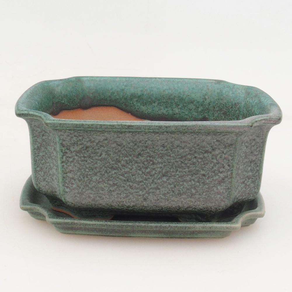 Bonsai miska + podmiska H01 - zelená
