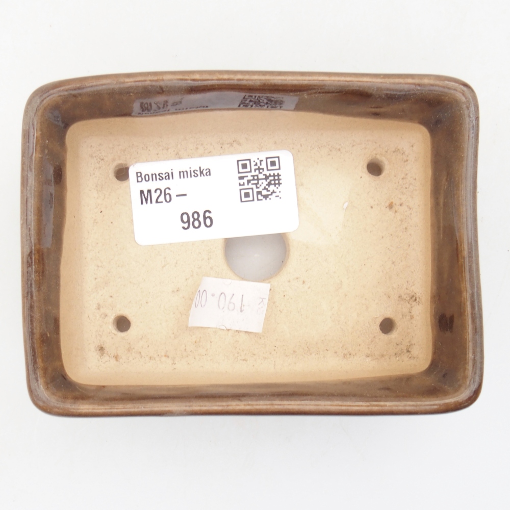 Keramická miska na bonsaje 10 x 7 x 3,5 cm, hnedá