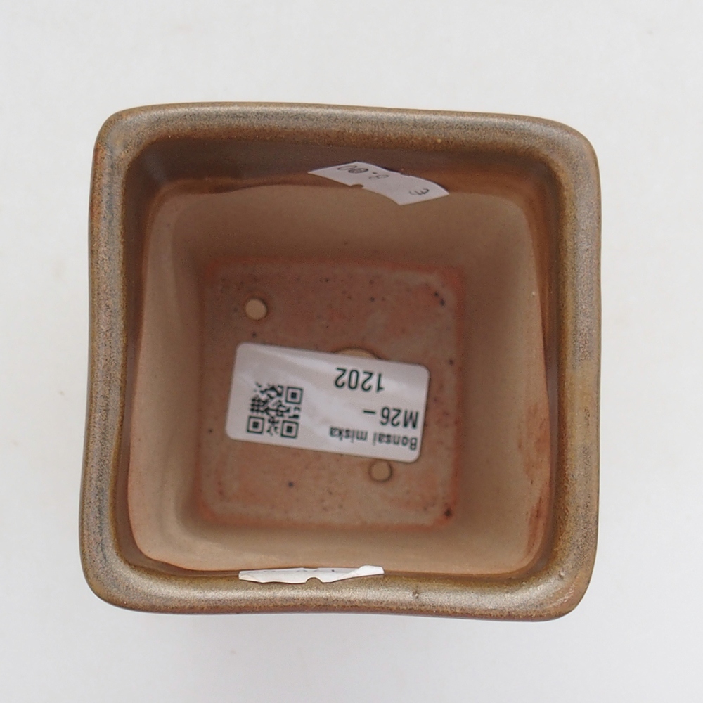 Keramická miska na bonsaje 7,5 x 7,5 x 10,5 cm, hnedá