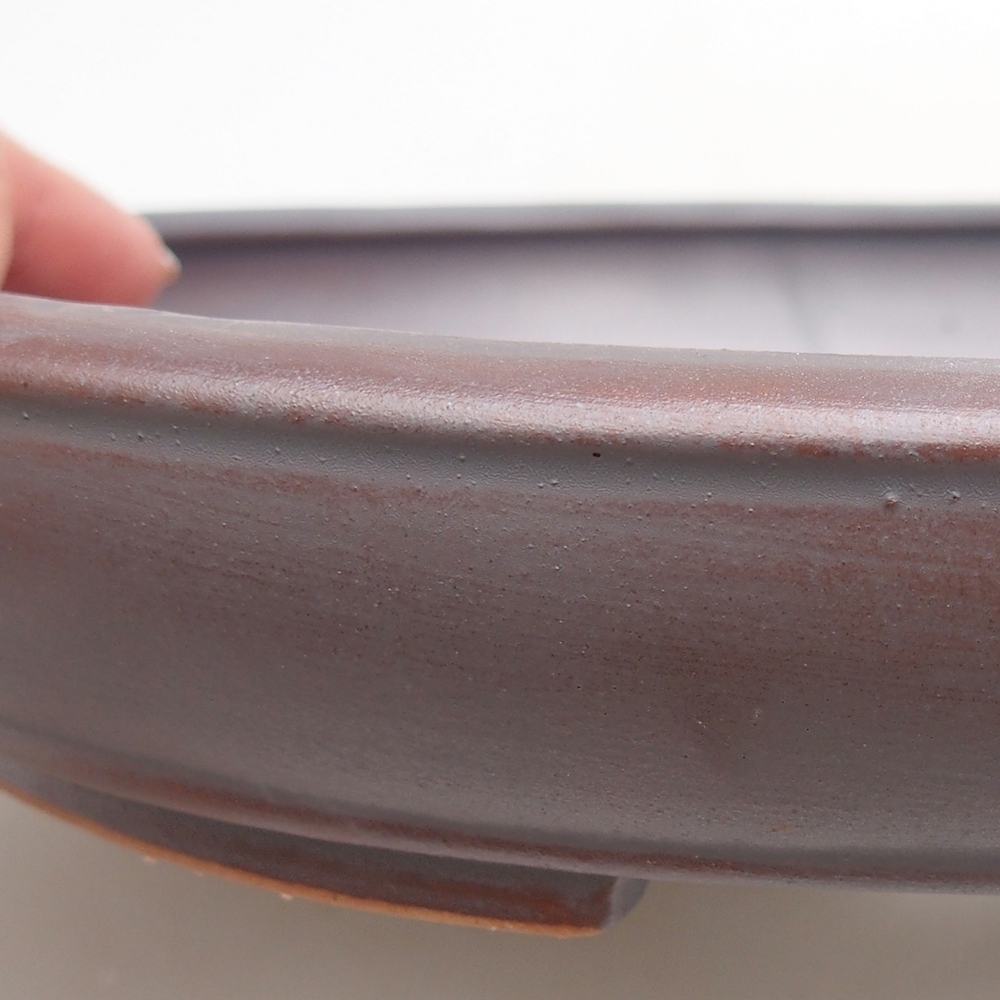 Keramická bonsajová miska 24 x 19,5 x 4 cm, farba kovu