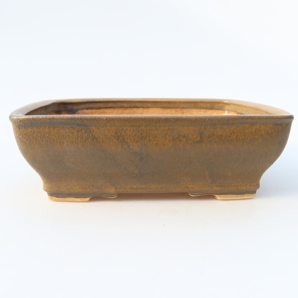 Keramická miska na bonsai 18,5 × 15,5 × 6 cm, farba hnedá