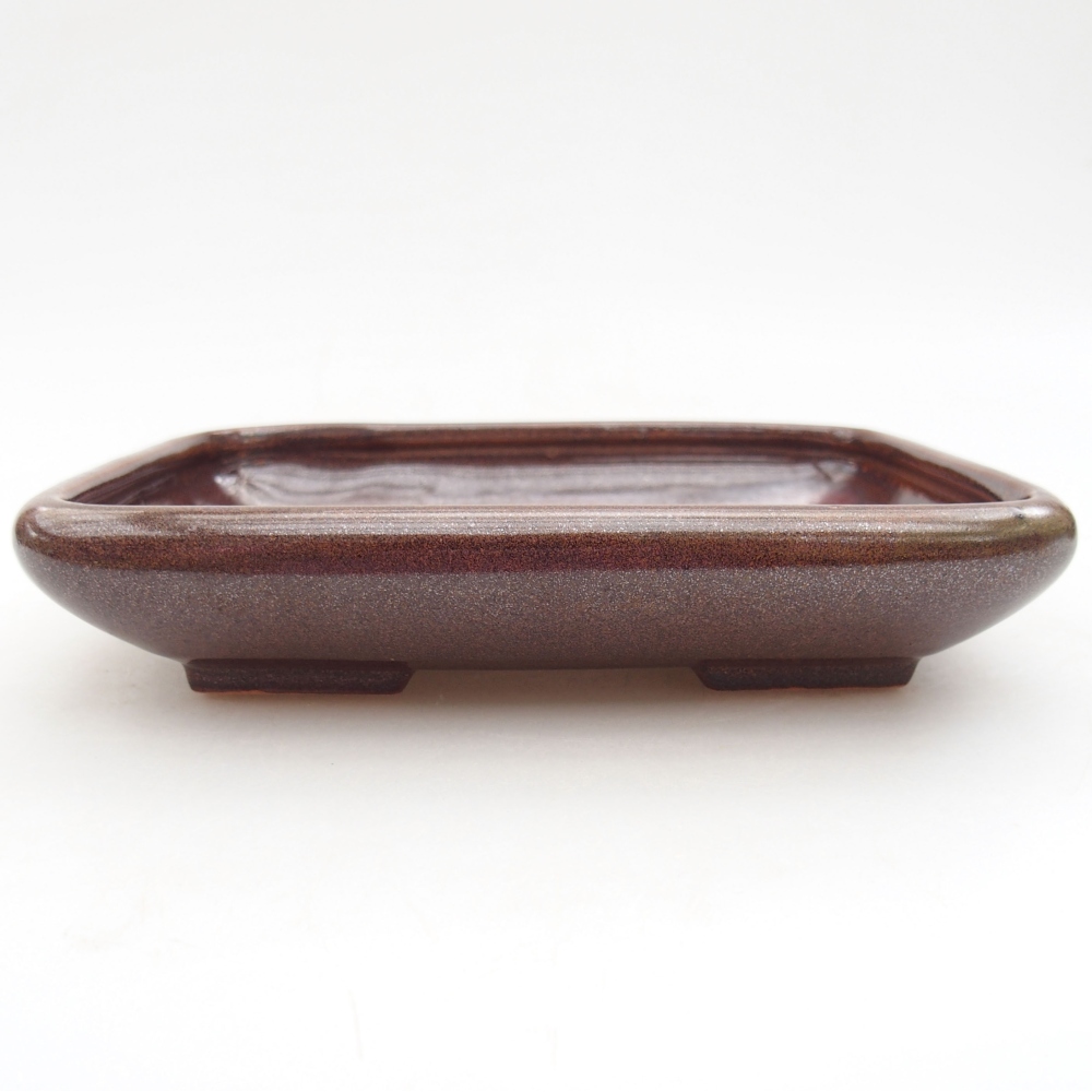 Keramická bonsai miska 17 x 14 x 3,5 cm, farba hnedá