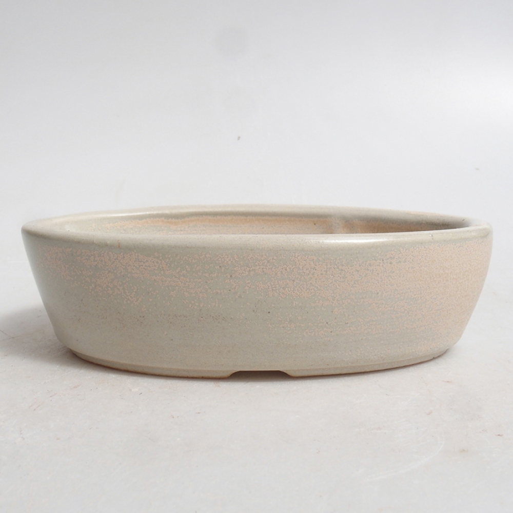Keramická bonsai miska 15 x 9,5 x 4 cm, farba  béžová