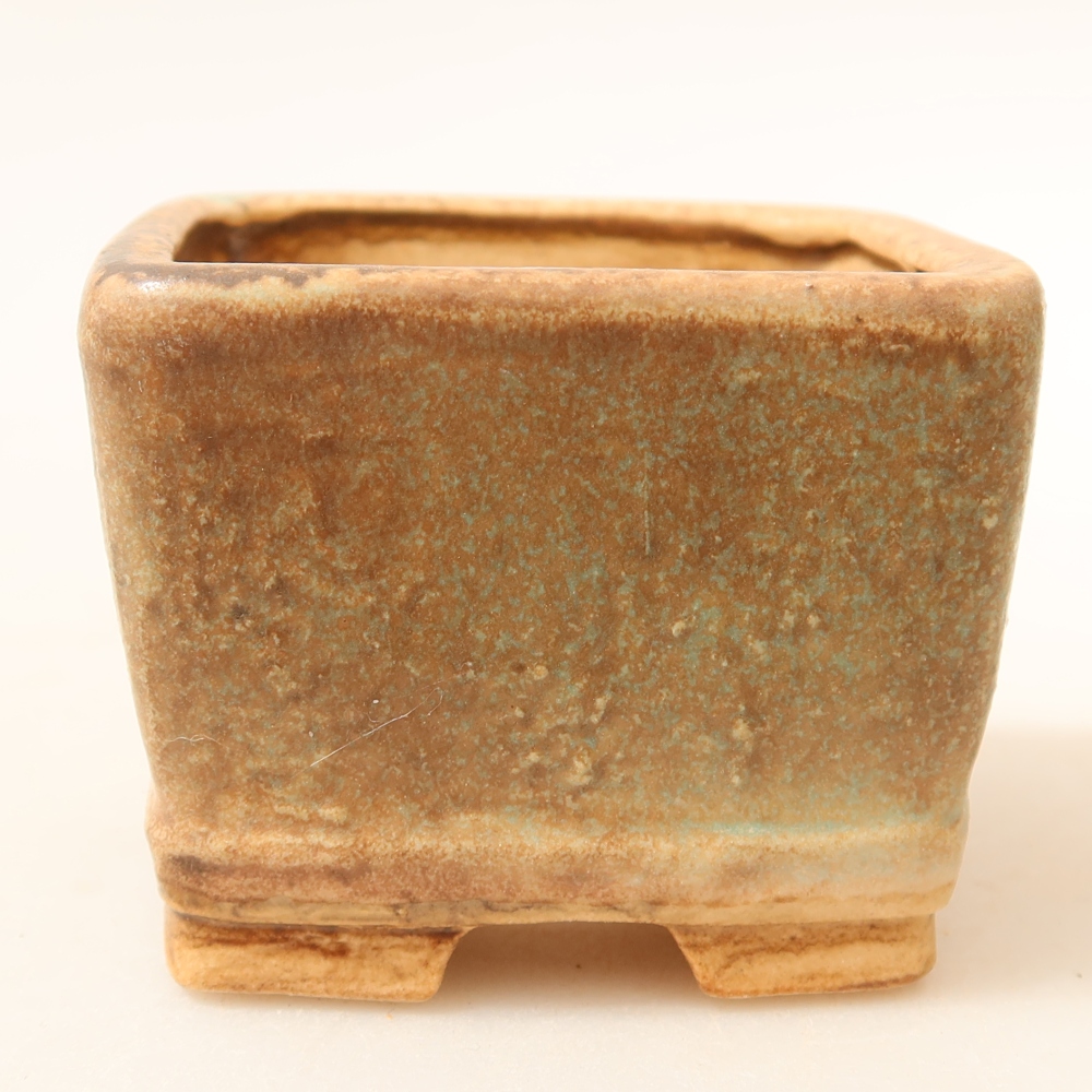 Keramická miska na bonsaje 6 x 6 x 4,5 cm, zelená