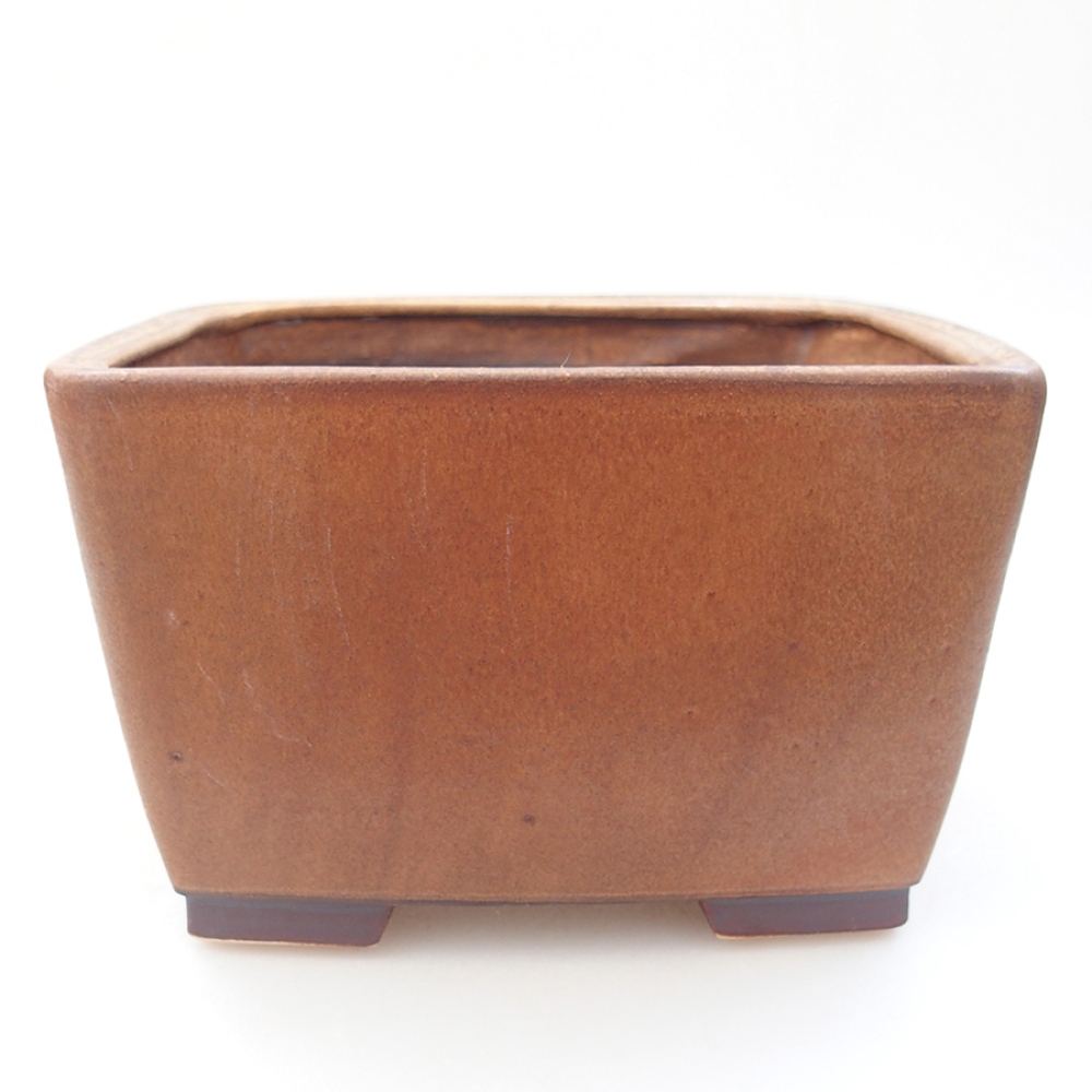 Keramická bonsai miska 16 x 16 x 10 cm, farba hnědá