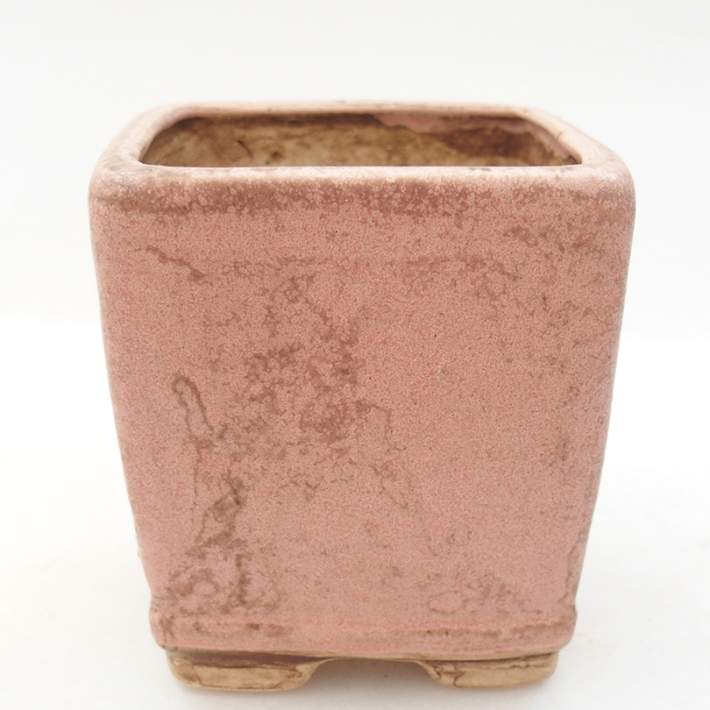 Keramická bonsai miska 6,5 x 6,5 x 7 cm, farba ružová