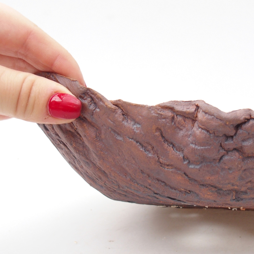 Keramická mušľa 23 x 16,5 x 6 cm , farba hnedá