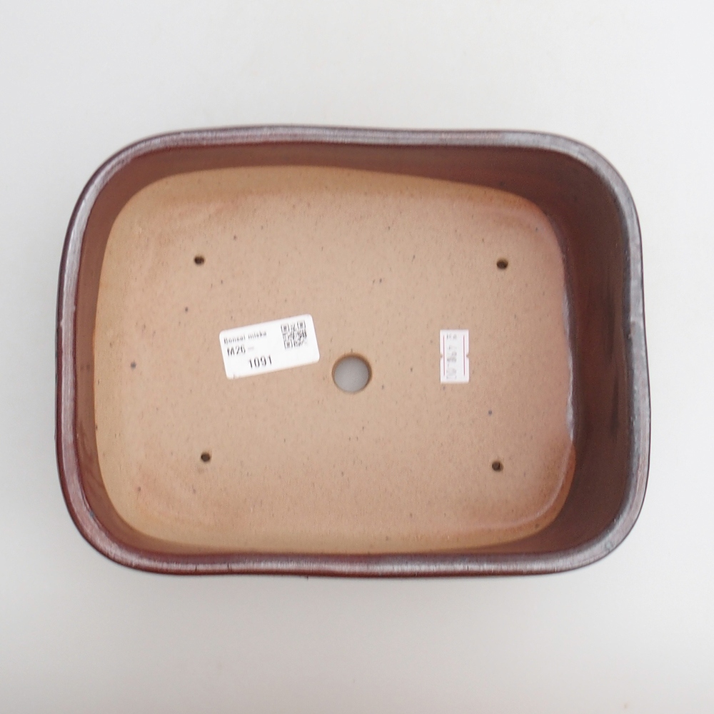 Keramická bonsajová miska 23 x 17 x 7,5 cm, farba bordová