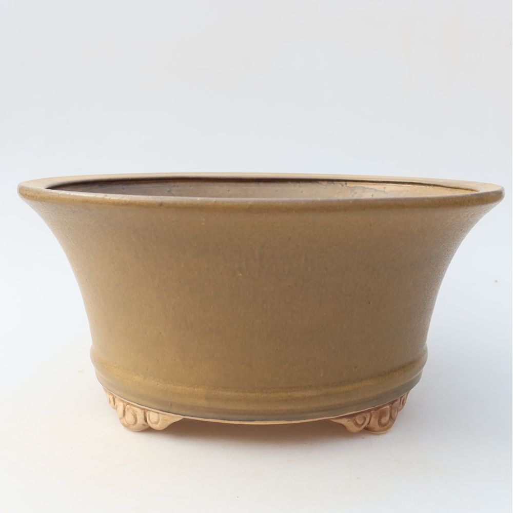 Keramická miska na bonsaje 24,5 x 24,5 x 11,5 cm, farba hnedá