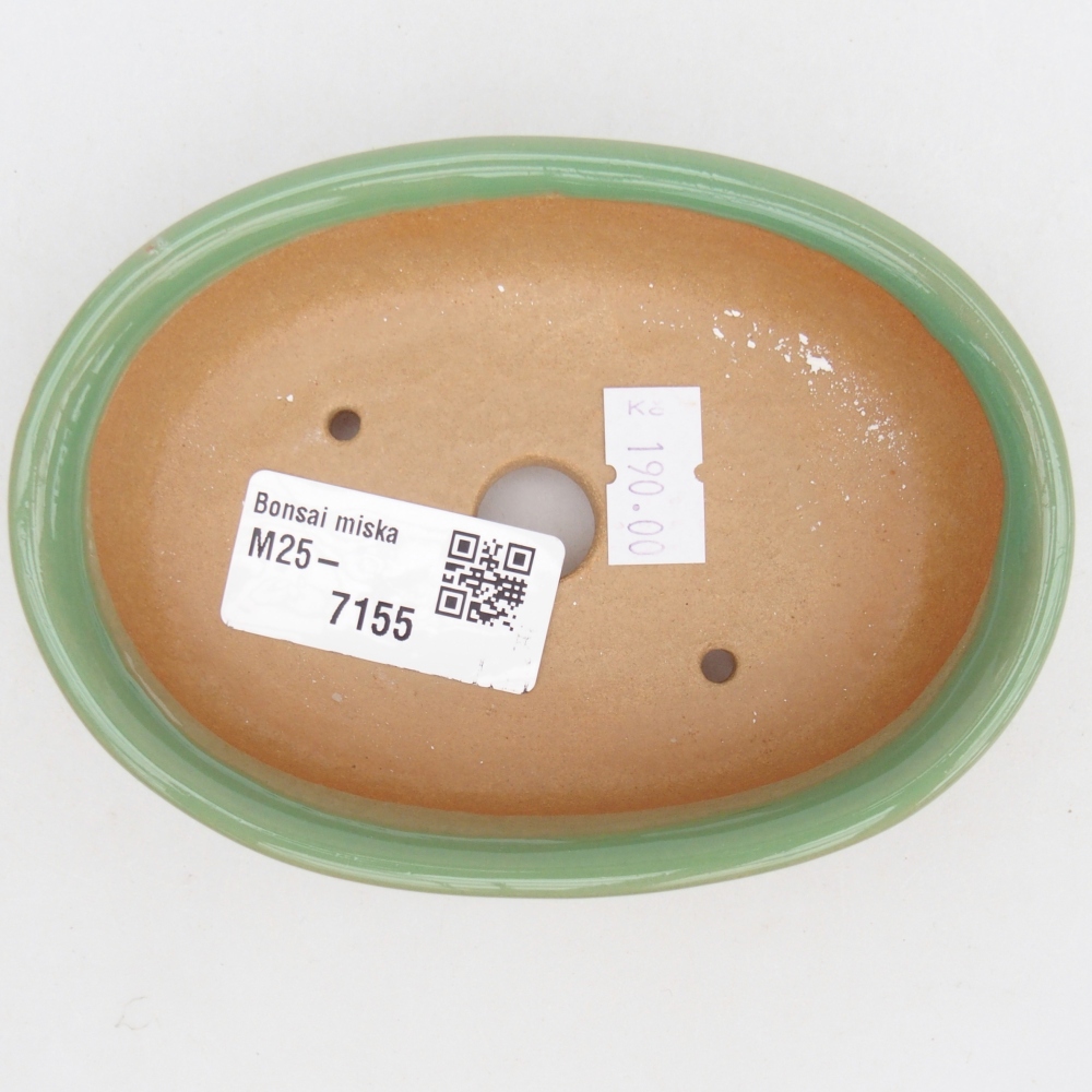 Keramická miska na bonsaje 12 x 8,5 x 3 cm, zelená