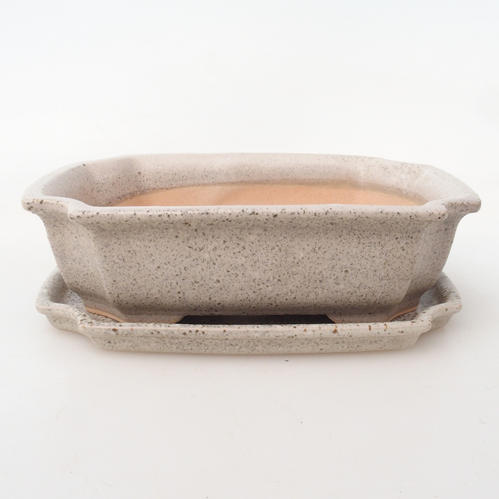 Bonsai miska + podmiska H01 - 12x9x5 cm