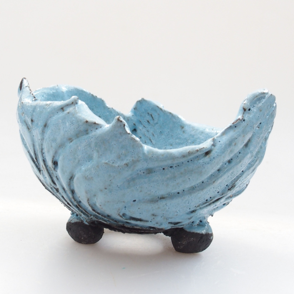 Keramická Škrupina 9 x 8,5x 6,5 cm , farba modrá