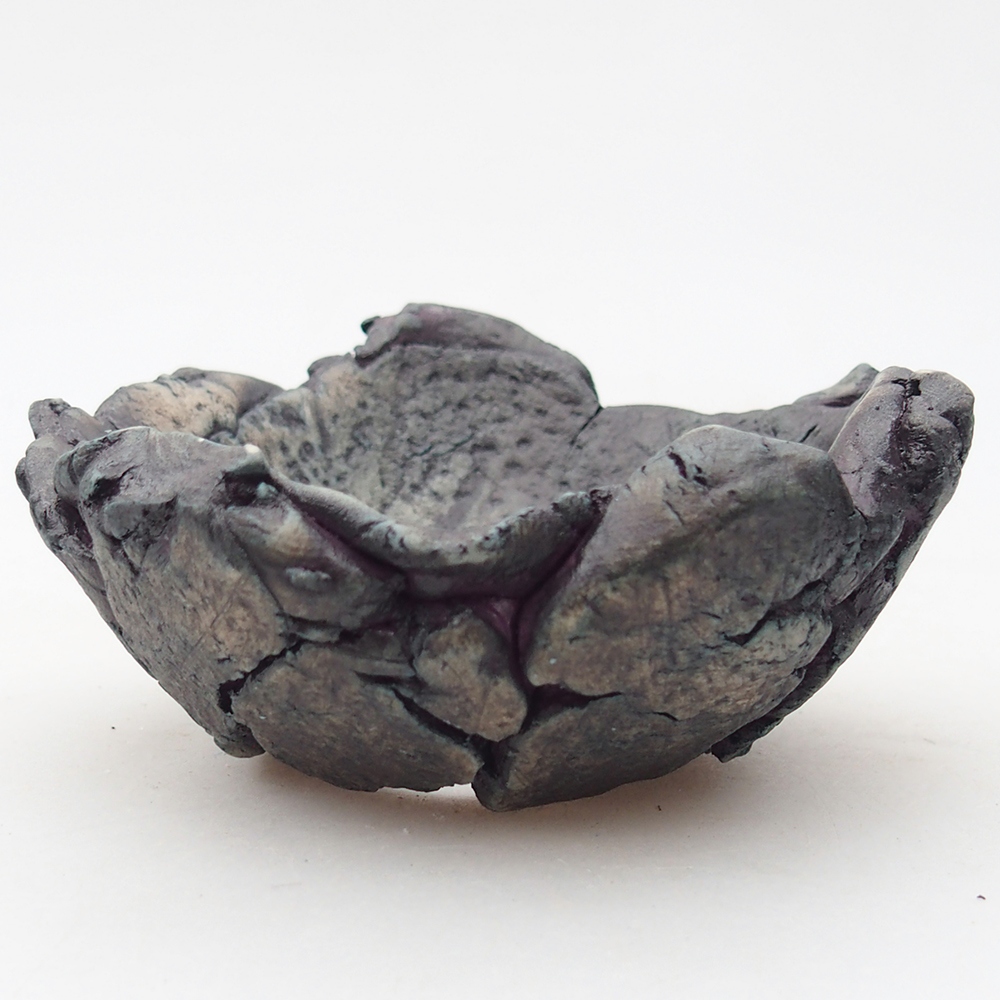 Keramická mušľa 9 x 8,5 x 4,5 cm , farba fialová