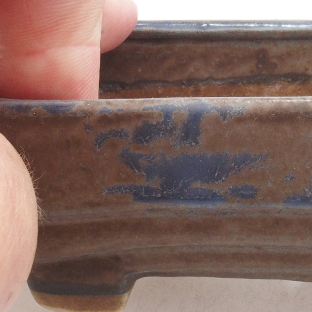 Keramická bonsai miska 9 x 7,5 x 3,5 cm, farba modra